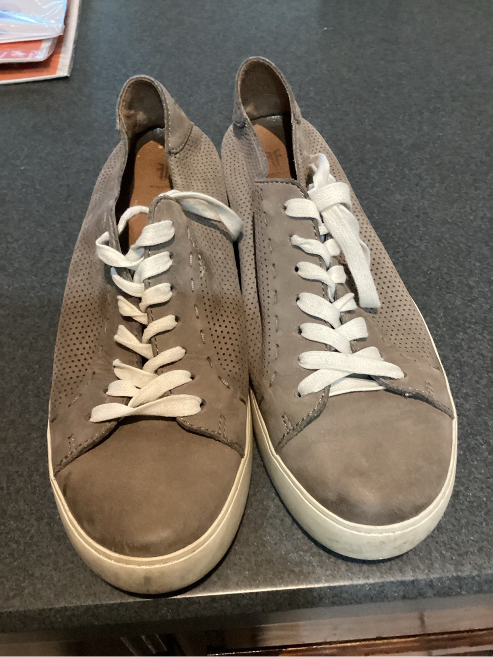 Frye Taupe Perforated Leather Women's Sneakers
